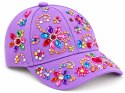 Czapka z daszkiem do ozdabiania LAWENDOWA + diamentowe naklejki DIY ZA6338