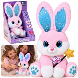 Interaktywny Różowy Królik Pluszowy 30 cm Tańczy Świeci Gra Różdżka ZA6329