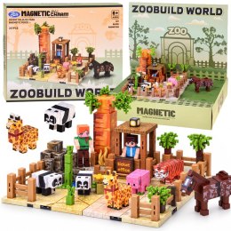 Klocki magnetyczne ZOO - konstrukcyjne sześciany i piksele 247ele ZA6379