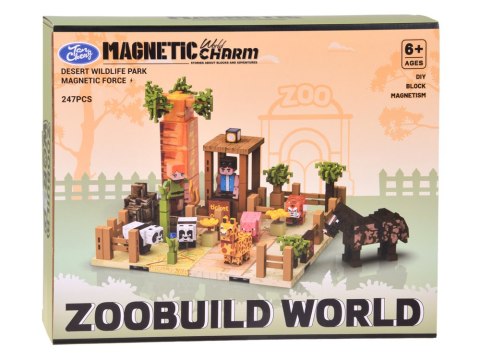 Klocki magnetyczne ZOO - konstrukcyjne sześciany i piksele 247ele ZA6379