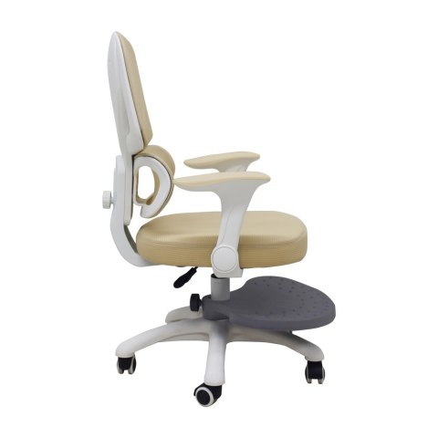 Krzesło do biurka dla dziecka fotel ergonomiczny obrotowy regulowany beżowy