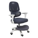 Krzesło do biurka dla dziecka fotel ergonomiczny obrotowy regulowany szary