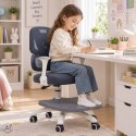 Krzesło do biurka dla dziecka fotel ergonomiczny obrotowy regulowany szary