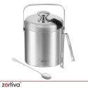 Wiaderko do lodu - szczypce + łyżeczka Zortiva