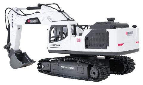 Koparka R/C z Funkcją Dymu, Świateł i Dźwięku Biała