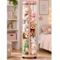 Organizer Na Pluszaki i Zabawki Na Kółkach Lampki LED Różowy 126 cm