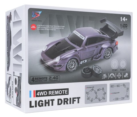 Autko R/C do Driftu 1:20 z Funkcją Świateł Szary