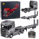 Ciężarówka Scania 770S Z Naczepą Zdalnie Sterowana RC Huina Srebrna 1:18