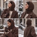 Czapka/kaptur zimowy- brązowy Glimz