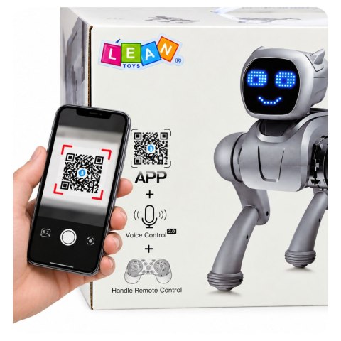Pies Robot AI Zdalnie Sterowany RC Bluetooth Aplikacja Programowalny Różowy