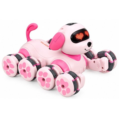 Pies Robot Zdalnie Sterowany RC 8 Kół Drift 360° Akrobacje Różowy