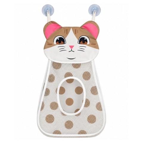 Torba Organizer z Przyssawkami Na Zabawki Do Kąpieli Kotek Beżowy 50 cm
