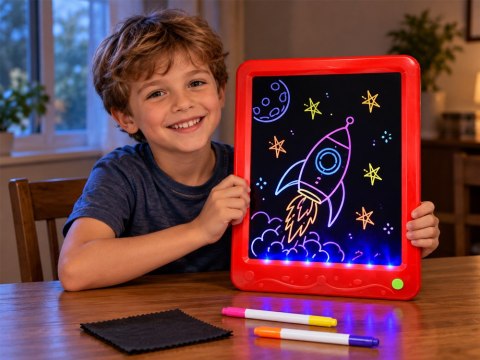 Podświetlana Tablica LED do rysowania + dwustronne markery TA0119
