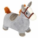 Pluszowy Konik Skoczek Pompowany Dla Dzieci Do Skakania Szary 60cm