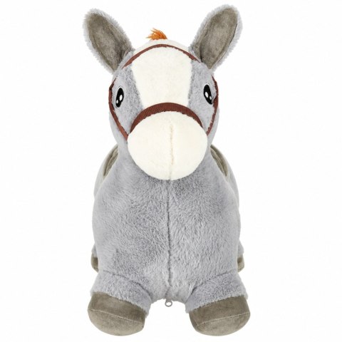Pluszowy Konik Skoczek Pompowany Dla Dzieci Do Skakania Szary 60cm