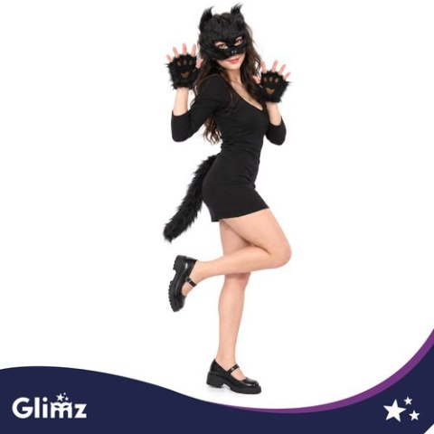 Strój kota/lisa 4el. czarny Glimz