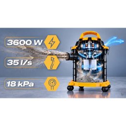 Odkurzacz przemysłowy 20 l 3600 W uniwersalny na mokro i sucho HM-407