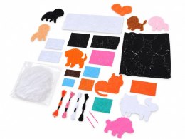 Zestaw do szycia i wyklejania DIY 8 ozdób z filcu PSY i KOTY ZA6589