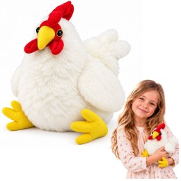 Pluszowa Kura Maskotka Przytulanka Miękka Puszysta Biała 20 cm