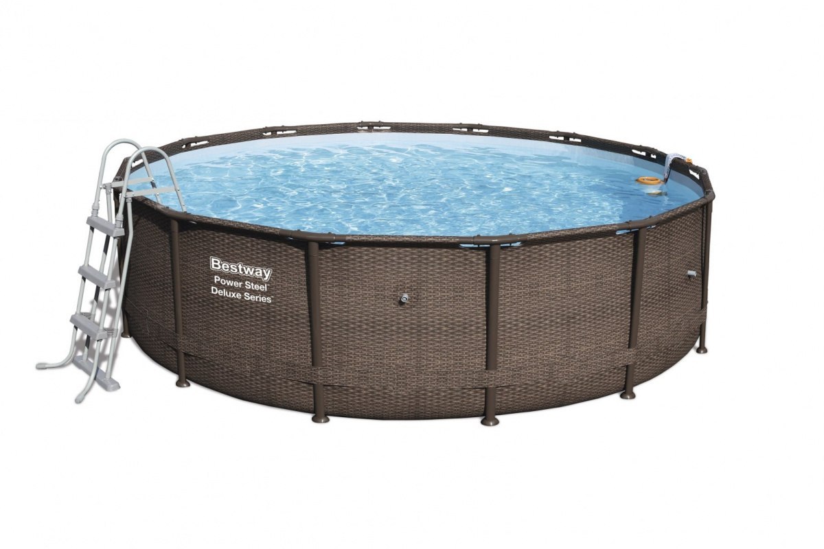 Basen Stelażowy 14FT 427x107 cm Power Steel Deluxe Rattan S Basen Stelażowy 14FT 427x107 cm Power Steel Deluxe Rattan S