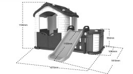 PLac zabaw dla dzieci Domek ogrodowy  Zjezdzalnia 3w1