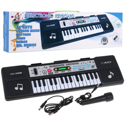 31-klawiszowy Keyboard dla dzieci 5+ Mikrofon + Tryb lekcji -