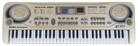 Beżowy Keyboard dla dzieci 5+ Mikrofon + Nagrywanie + USB MP3 Beżowy Keyboard dla dzieci 5+ Mikrofon + Nagrywanie + USB MP3