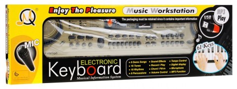 Beżowy Keyboard dla dzieci 5+ Mikrofon + Nagrywanie + USB MP3 Beżowy Keyboard dla dzieci 5+ Mikrofon + Nagrywanie + USB MP3