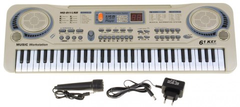 Beżowy Keyboard dla dzieci 5+ Mikrofon + Nagrywanie + USB MP3 Beżowy Keyboard dla dzieci 5+ Mikrofon + Nagrywanie + USB MP3