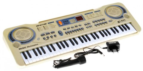 Beżowy Keyboard dla dzieci 5+ Mikrofon + Nagrywanie + USB MP3 Beżowy Keyboard dla dzieci 5+ Mikrofon + Nagrywanie + USB MP3