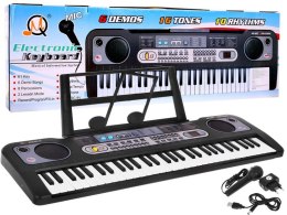 Keyboard dla dzieci 5+ Stojak na nuty Mikrofon + Nagrywanie Radio USB