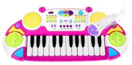 zestaw muzyczny Keyboard + Werble + Mikrofon Światła Dźwięki 2 oktawy