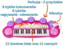 zestaw muzyczny Keyboard Werble Mikrofon + Światła + Dźwięki 3 oktawy