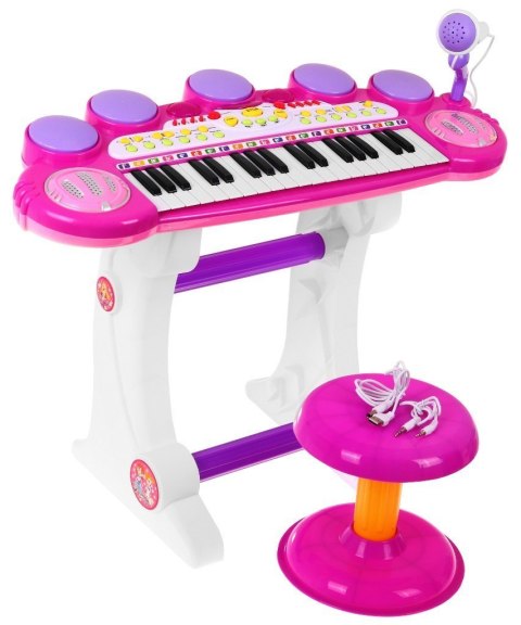 zestaw muzyczny Keyboard Werble Mikrofon + Światła + Dźwięki 3 oktawy