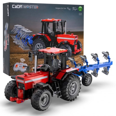 Klocki techniczne r 1675 el. Zdalnie sterowany Traktor z pługiem Eric Trax