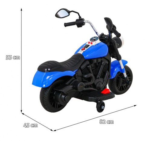 Jeźdzki motor motorek elektryczny na akumulator dla dzieci Niebieski