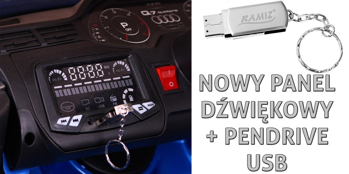 +PILOT +SKóra +KOŁA EVA Samochód AUTO na akumulator Audi Q7 +PILOT +SKóra +KOŁA EVA Samochód AUTO na akumulator Audi Q7
