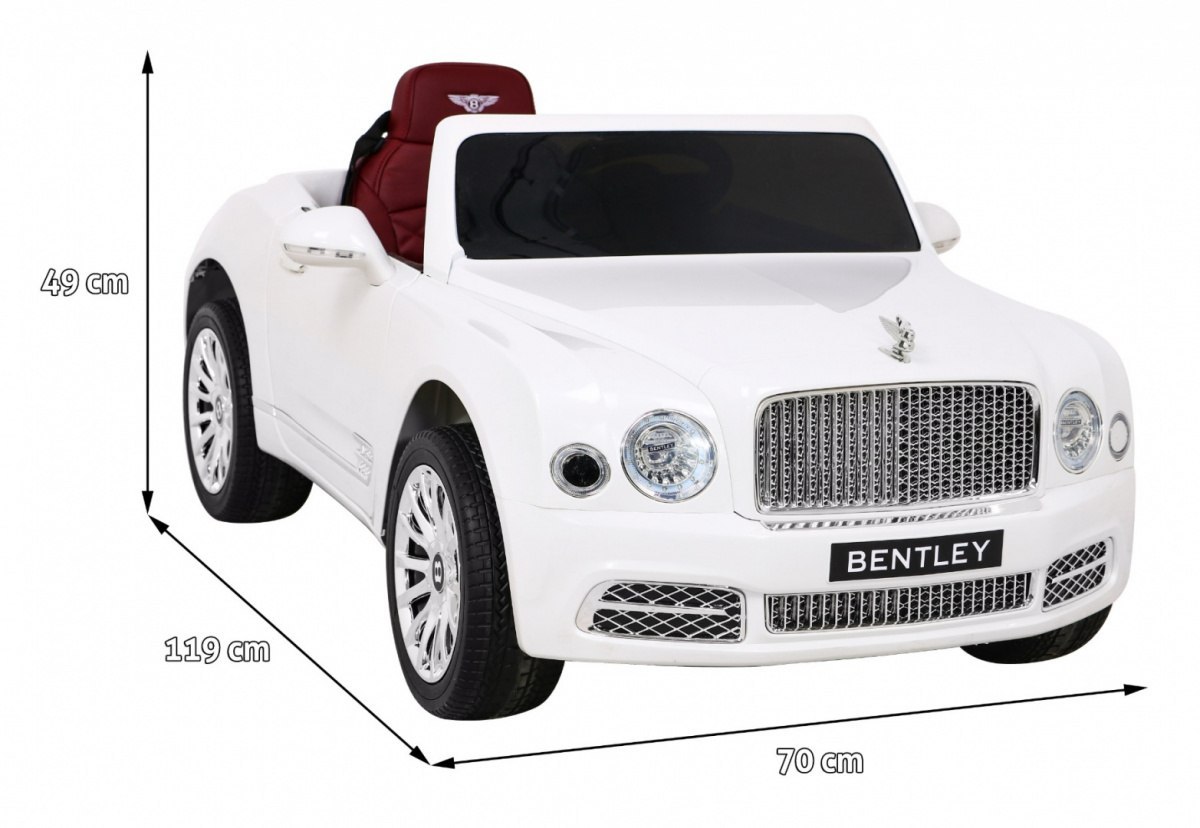 Samochód AUTO  na akumulator Bentley Mulsanne Biały
