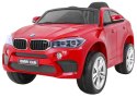 +PILOT +Skóra Samochód AUTO na akumulator BMW X6M Czerwony