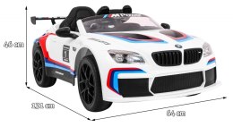 + SKÓRA + PILOT Samochód AUTO na akumulator BMW M6 GT3 Biały