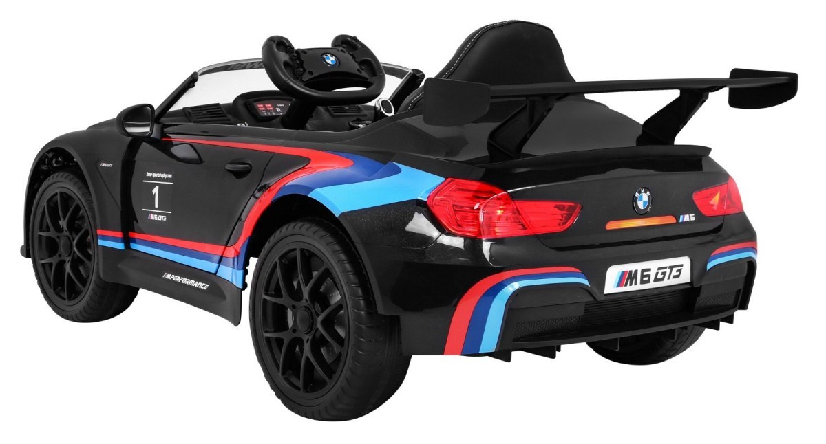 + SKÓRA + PILOT Samochód AUTO na akumulator BMW M6 GT3 Czarny