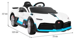 +Pilot SKóra Koła eva Samochód AUTO  na akumulator Bugatti Divo Biały