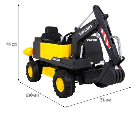 Samochód AUTO na akumulator Mega Koparka VOLVO Żółta