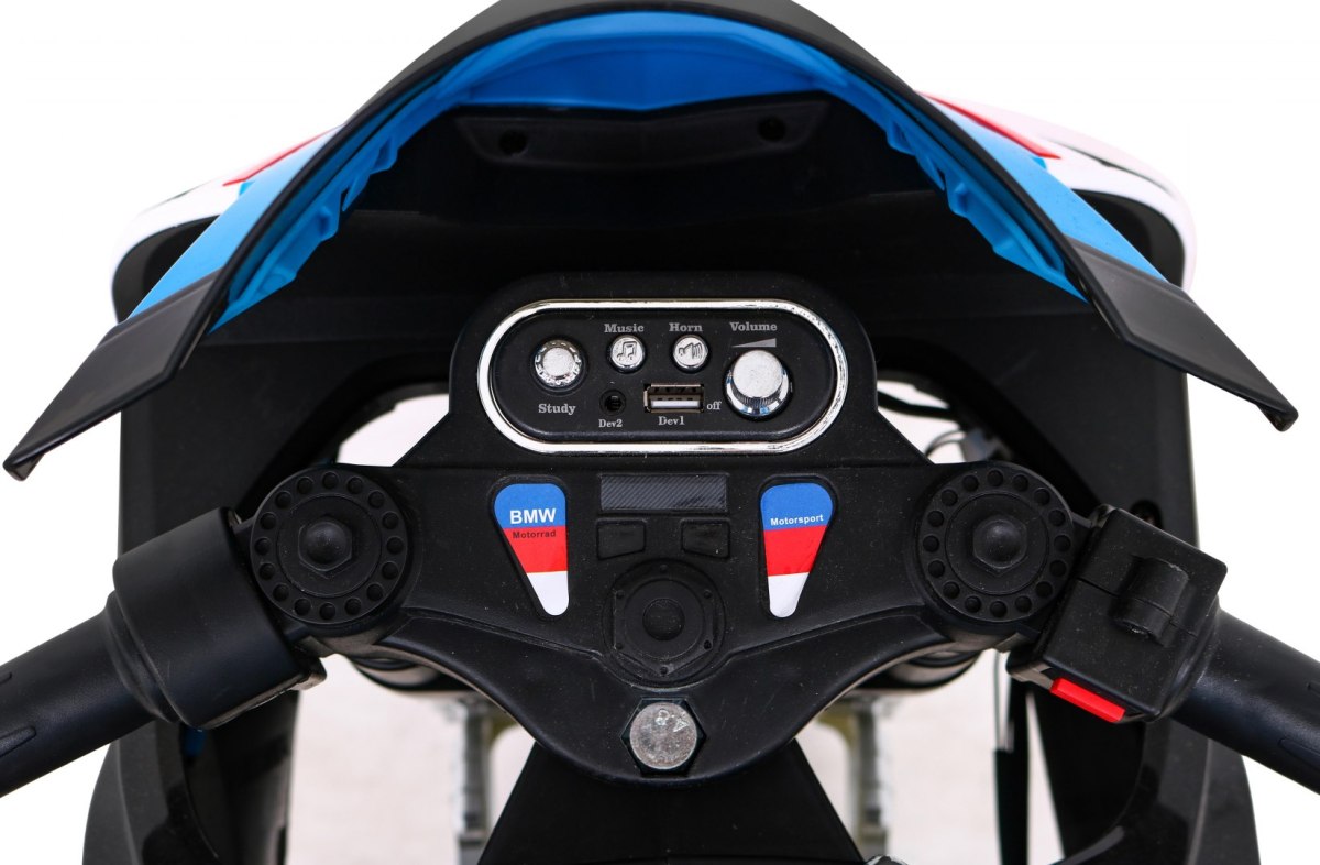 2xŚLNIKI Motor ścigacz na akumulator elektryczny BMW HP4 Niebieski