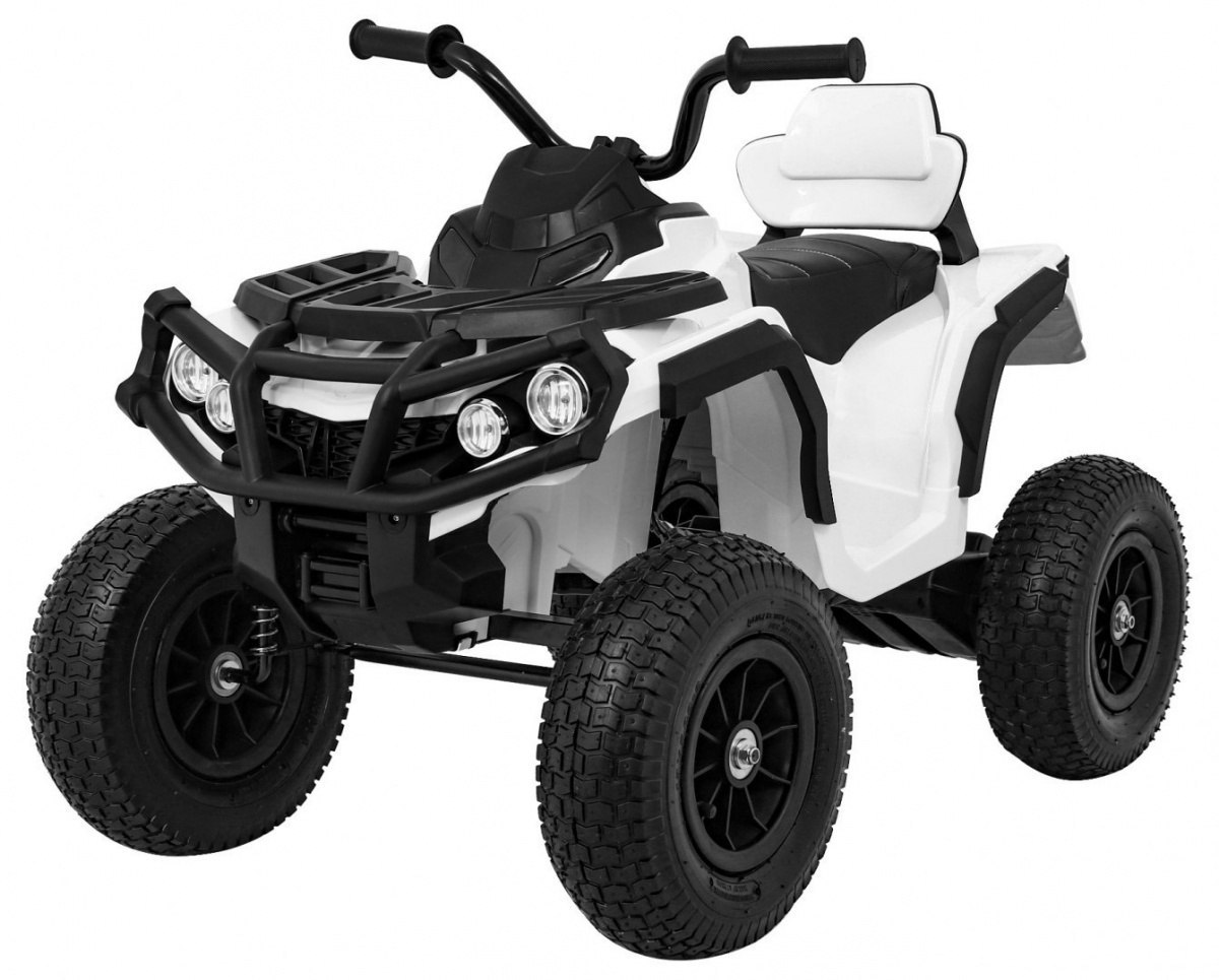 Quad elektryczny na akumulator ATV Pompowane Koła Biały Quad elektryczny na akumulator ATV Pompowane Koła Biały