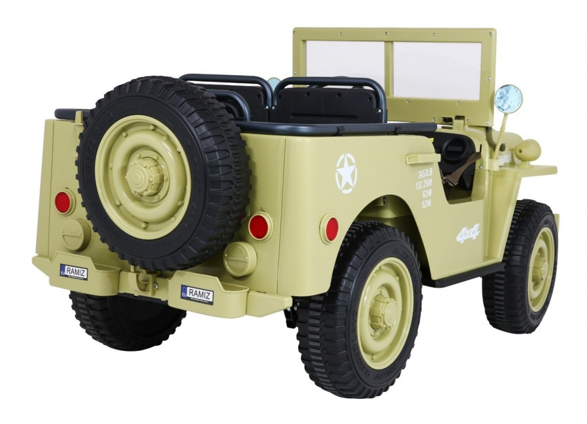 24V 4x4 3osobowy MAX 60KG JEEP willys AUTO na akumulator Wojskowy 24V 4x4 3osobowy MAX 60KG JEEP willys AUTO na akumulator Wojskowy