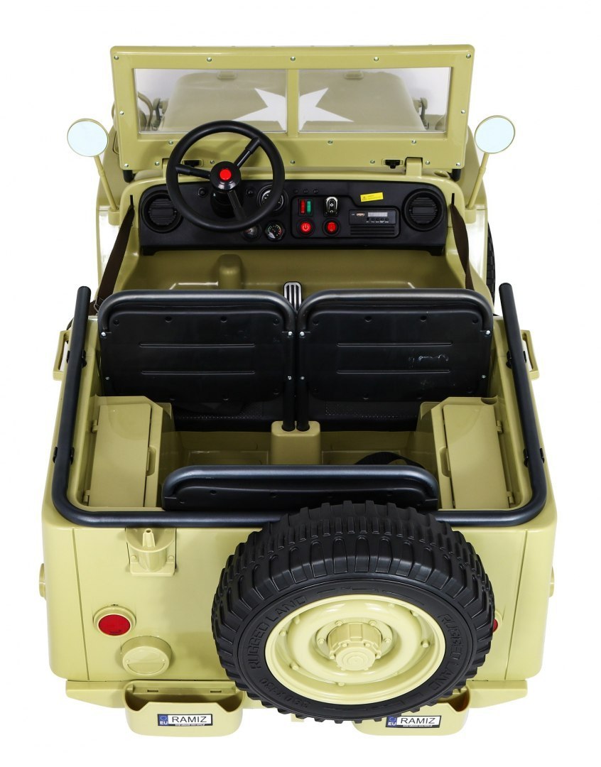 24V 4x4 3osobowy MAX 60KG JEEP willys AUTO na akumulator Wojskowy