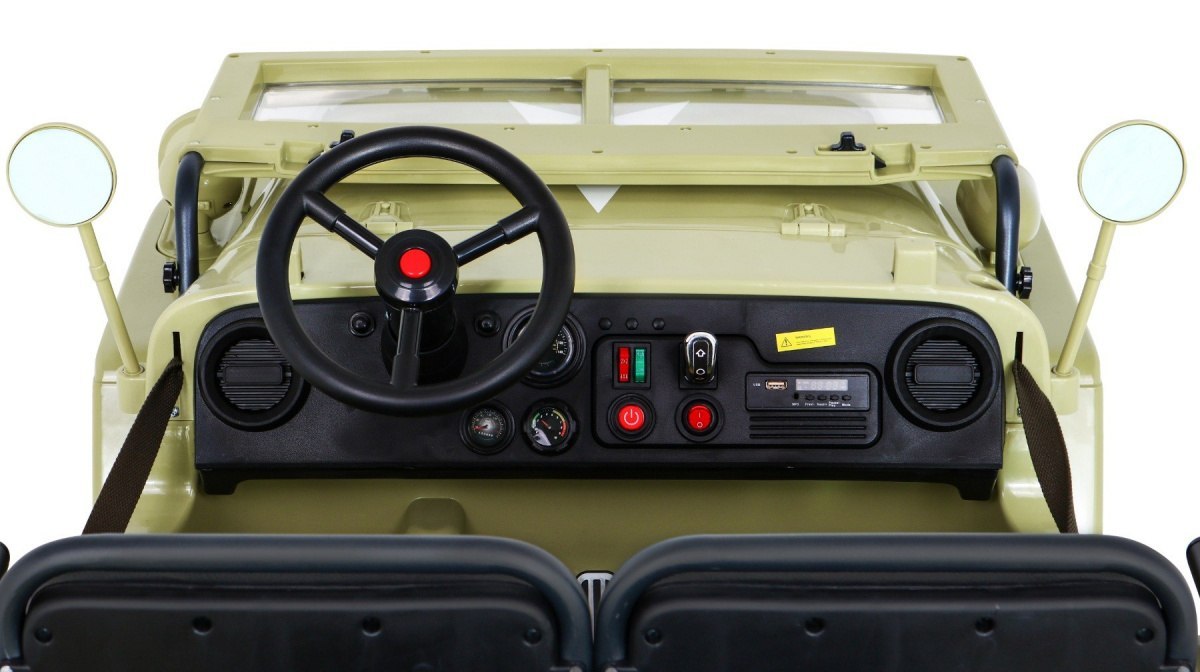 Samochód AUTO  na akumulator Retro Wojskowy 24V 4x4 Matcha