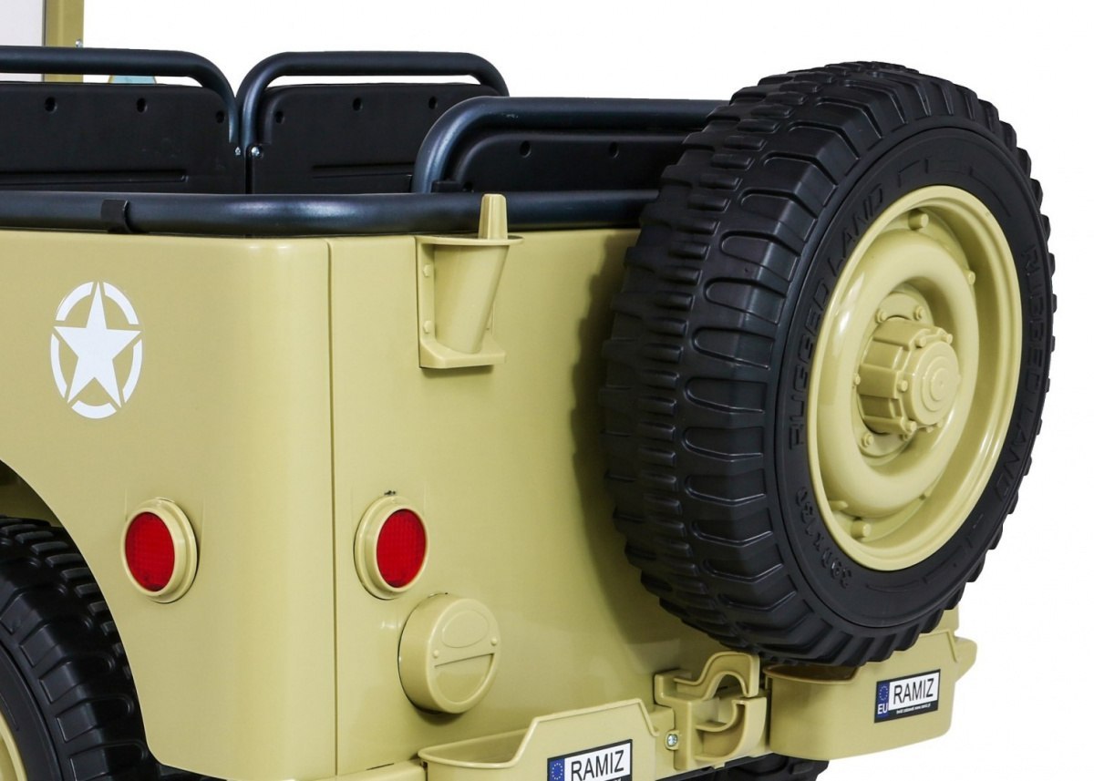 24V 4x4 3osobowy MAX 60KG JEEP willys AUTO na akumulator Wojskowy 24V 4x4 3osobowy MAX 60KG JEEP willys AUTO na akumulator Wojskowy