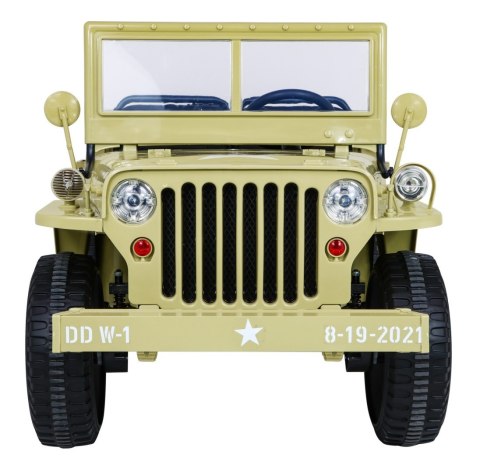MOCNY 4x4 3osobowy MAX 60KG JEEP willys AUTO na akumulator Wojskowy